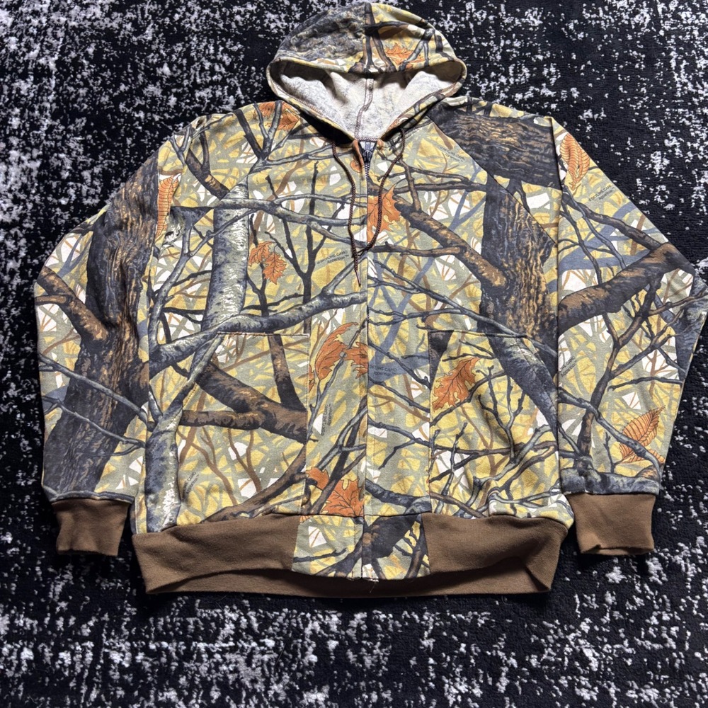Clarkfield Outdoors Skyline Camo Full Zip Hoodie Mens Medium Made in USA Hunting